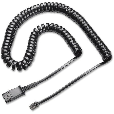 PLANTRONICS Coil Cord Replacement Cable, Quick Disconnect, 10'L, Black PLN2671601